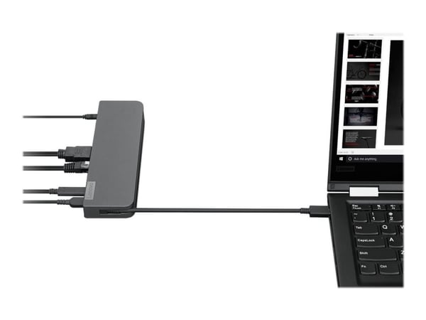Lenovo USB-C Mini Dock - Mini-dockningsenhet - USB-C - VGA, HDMI - 1GbE - 65 Watt