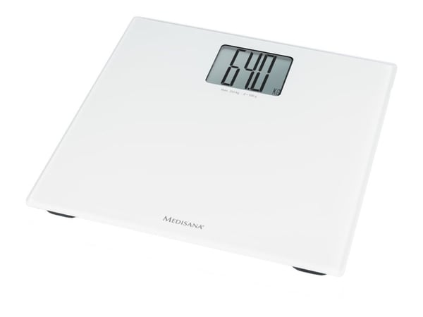 Medisana PS 470, Sähkökäyttöinen henkilövaaka, 250 kg, 100 g, Valkoinen, kg, lb, ST, Suorakulmio