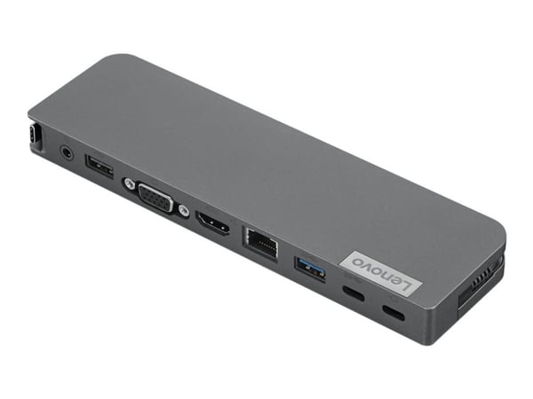 Lenovo USB-C Mini Dock - Mini-dockningsenhet - USB-C - VGA, HDMI - 1GbE - 65 Watt
