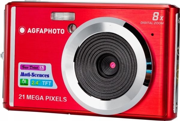 AgfaPhoto Realishot DC5200, 21 MP, 5616 x 3744 pikseliä, CMOS, HD, 89 g, Punainen