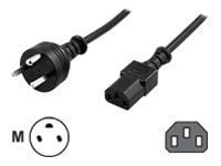 DELTACO DEL-109DK - Strømkabel - Afsnit 107-2-D1 (han) lige til IEC 60320 C13 lige - AC 250 V - 10 A - 2 m - sort - Tanska