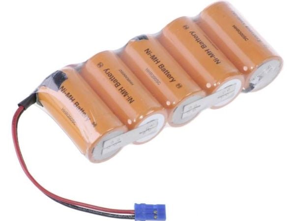 Panasonic serie F1x5 Graupner batteripakke: antall celler 5, batteristørrelse Sub-C, kabel, plugg NiMH 6 V 3000 mAh