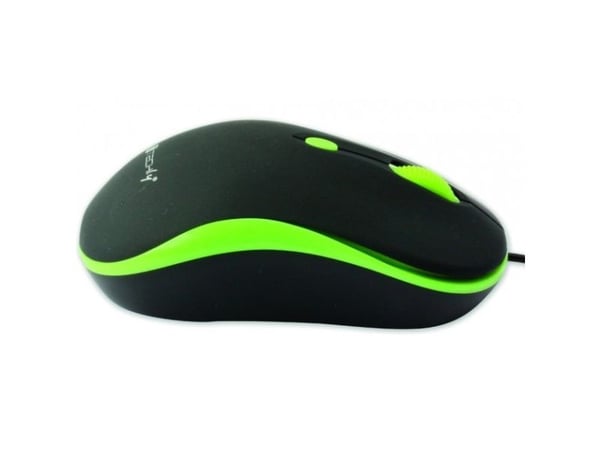 Techly IM 1600-WT-BG, Ambidextrous, Optisk, USB Type-A, 1600 DPI, Svart, Grön