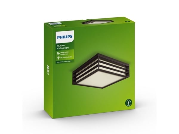 Philips myGarden Moonshine-taklampe, 28 W, E27, ingen pære, Vegglys, Antrasitt, Metall, IP44, Hage, Terrasse, II