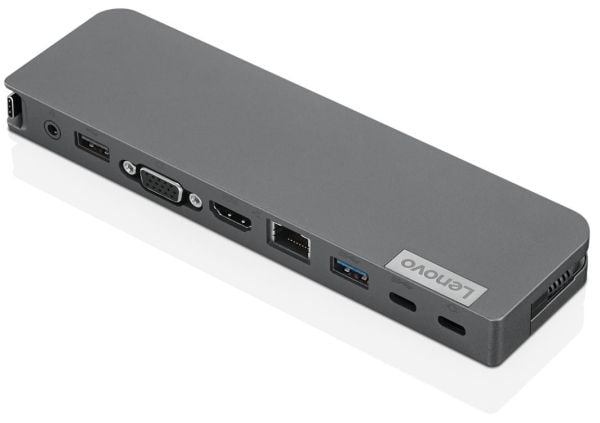 Lenovo USB-C Mini Dock - Mini-dockningsenhet - USB-C - VGA, HDMI - 1GbE - 65 Watt
