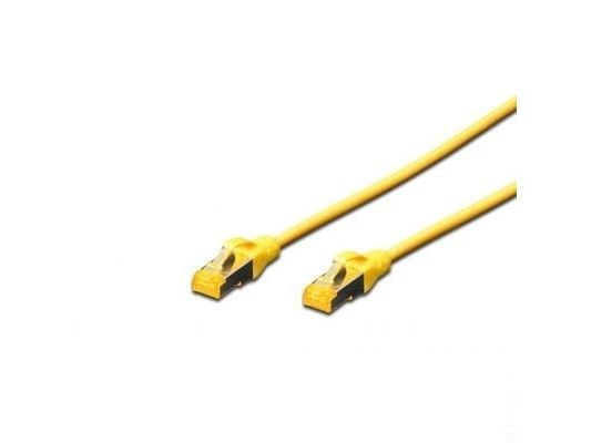 DIGITUS - Koblingskabel - RJ-45 (hann) til RJ-45 (hann) - 15 m - S/FTP - CAT 6a - med støvel, halogenfri, uten hindringer - gul