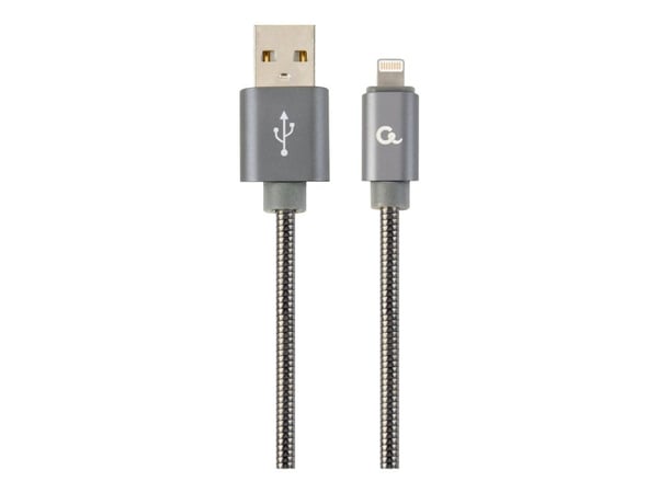 Cablexpert CC-USB2S-AMLM-1M-BG, 8 m, USB A, Lightning, Uros, Uros, Harmaa