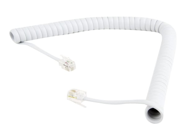 Cablexpert - Hodetelefonkabel - RJ-10 hann til RJ-10 hann - 2 m - hvit - rullet sammen