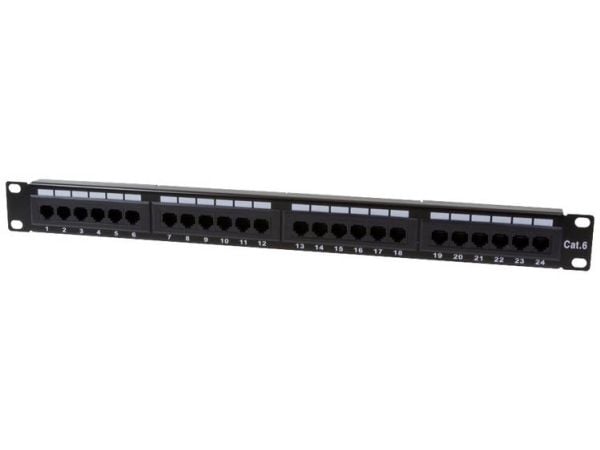 LogiLink Patch Panel 19" CAT6 24-Port, Sort