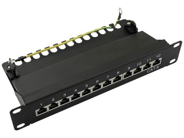 LogiLink NP0046, 10 Gigabit Ethernet, 10000 Mbit/s, Cat6a, Sort, Stål, Reolmontering