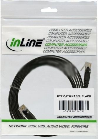 InLine 4043718157365, 3 m, Cat6, U/UTP (UTP), RJ-45, RJ-45, Svart