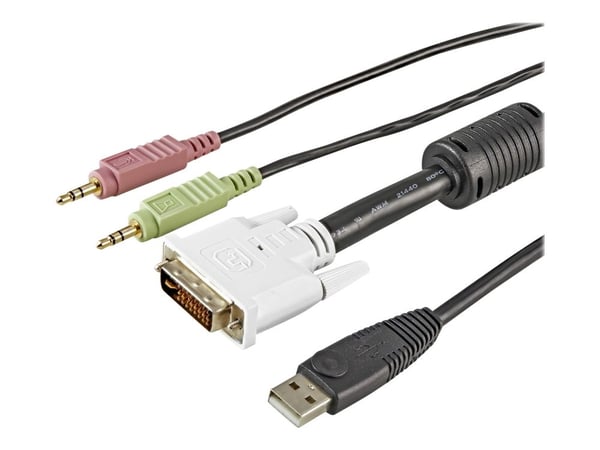 StarTech 6 ft 4-in-1 USB DVI KVM Cable with Audio and Microphone - DVI KVM Cable - USB KVM Cable - KVM Switch Cable (USBDVI4N1A6) - Tastatur/video/...