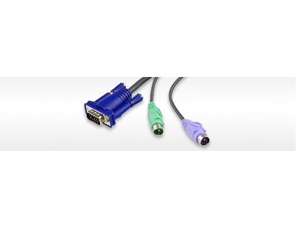 ATEN KA7520 - Tastatur / video / musadapter (KVM) - RJ-45 (hunn) til PS/2, HD-15 (VGA) (hann) - for ALTUSEN KH1508, KH1516, KH2508, KH2516; ATEN KH...