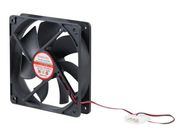 Startech 120x25mm Dual Ball Bearing Computer Case Fan w/ LP4 Connector (FANBOX12) - Systemviftesett - 120 mm