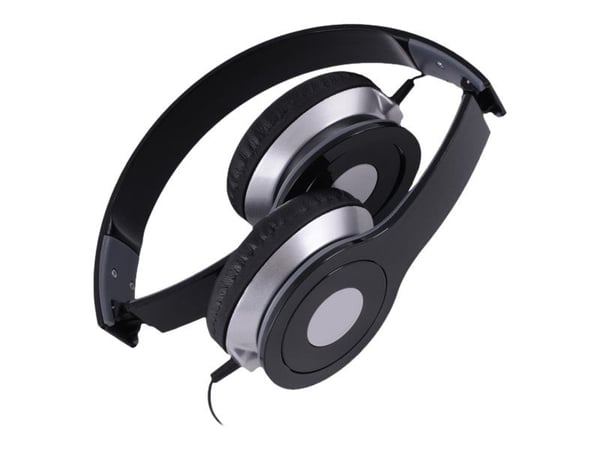 Rebeltec CITY - Hodetelefoner med mikrofon - on-ear - kablet - 3,5 mm jakk - svart