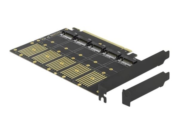 Delock PCI Express x16-kort til 5 x intern M.2-nøkkel B / SATA - Lagringskontroll - M.2 - M.2-kort lavprofil - 6 Gbit/s - PCIe 3.0 x16
