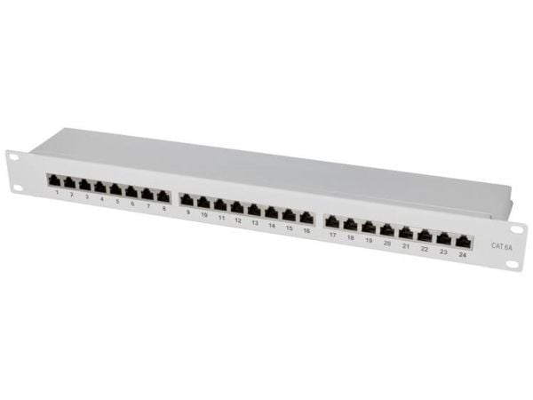 LogiLink NP0060, RJ-45, Cat6a, Telinekiinnitys, 1U, Harmaa, Terästä