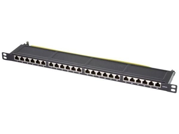LogiLink NP0063, 40 Gigabit Ethernet, Cat6a, Svart, Metall, 0.5U