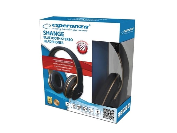 Esperanza EH220 Bluetooth-hovedtelefoner med hovedbøjle, sort