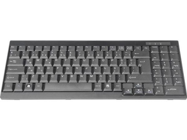 DIGITUS DS-72000TR - Tastatur - QWERTY - Tyrkisk - svart
