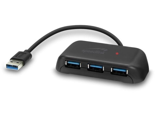 SPEEDLINK SL-140106-BK, USB 3.2 Gen 1 (3.1 Gen 1) Type-A, USB 3.2 Gen 2 (3.1 Gen 2) Type-A, 5000 Mbit/s, Sort, 1 m, Vekselstrøm