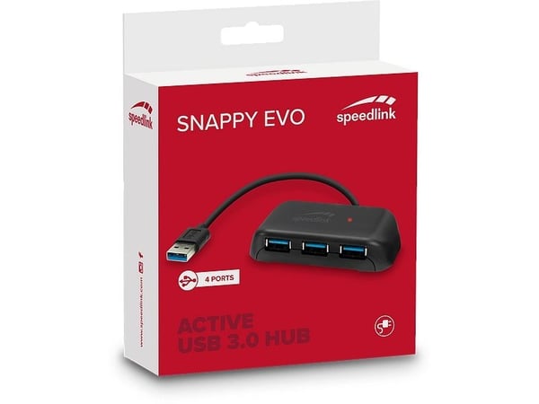 SPEEDLINK SL-140106-BK, USB 3.2 Gen 1 (3.1 Gen 1) Type-A, USB 3.2 Gen 2 (3.1 Gen 2) Type-A, 5000 Mbit/s, Sort, 1 m, Vekselstrøm