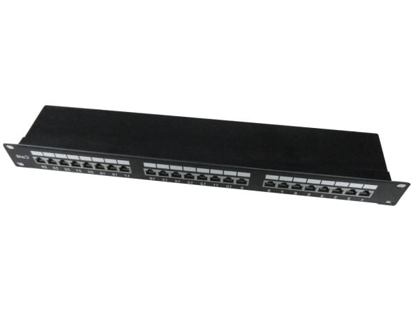 Gembird NPP-C624-002 - Patchpanel med kabelstyring - CAT 6 - STP - svart - 1U - 19" - 24 porter