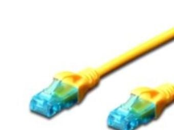 DIGITUS - Liitäntäkaapeli - RJ-45 (uros) - RJ-45 (uros) - 25 cm - UTP - CAT 5e - keltainen