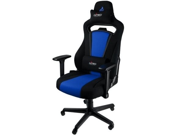 Nitro Concepts E250, Polstret sete, Polstret ryggstøtte, Sort, Blå, Sort, Blå, Stoff, Skum, Stoff, Skum