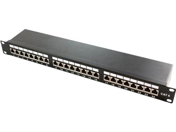 LogiLink - Koblingspanel - CAT 6a - STP - RJ-45 X 24 - svart, RAL 9005 - 1U - 19"