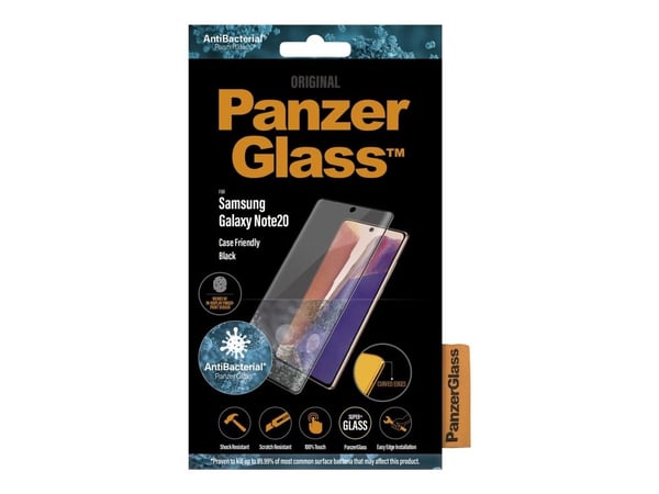 PanzerGlass™ | Case-Friendly - Skærmbeskytter for mobiltelefon - Edge-to-Edge passform - Rammefarve sort | Samsung Galaxy Note20/Note20 5G