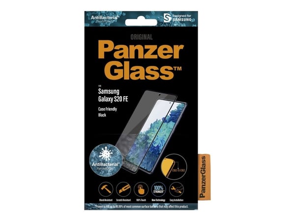 PanzerGlass™ | Case-Friendly - Skærmbeskytter for mobiltelefon - Edge-to-Edge passform - rammefarve sort | Samsung Galaxy S20 FE/S20 FE 5G