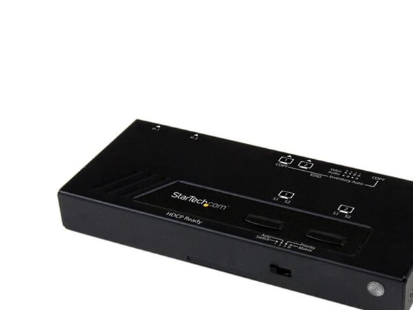 Startech 2x2 HDMI Matrix Switch with Remote - 1080p Automatic & Priority Switcher - Video Wall Auto Selector Splitter Box - Audio Out (VS222HDQ) - ...