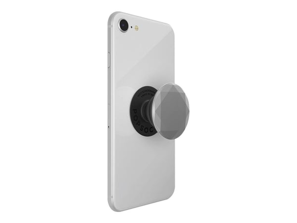 PopSockets Swappable PopGrip - Fingergrep/stativ for mobiltelefon - Silver Metallic Diamond