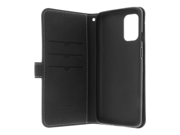 Insmat Exclusive - Flipdeksel for mobiltelefon - ekte skinn, polykarbonat - svart - for OnePlus 8T