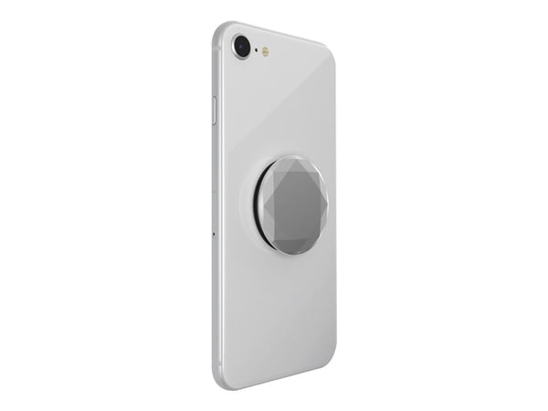 PopSockets Swappable PopGrip - Fingergrep/stativ for mobiltelefon - Silver Metallic Diamond