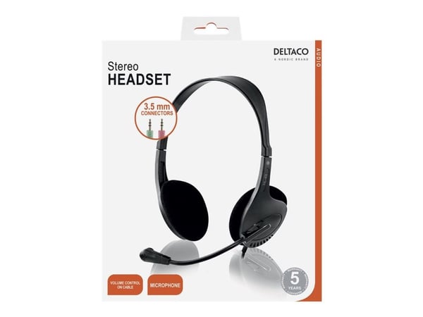 DELTACO HL-43 - Hodesett - on-ear - kablet - svart