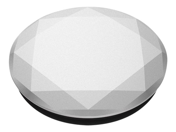 PopSockets Swappable PopGrip - Fingergrep/stativ for mobiltelefon - Silver Metallic Diamond
