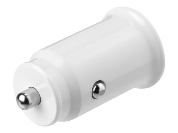DELTACO USB-CAR125 - Bilstrømadapter - 12 watt - 2.4 A - 2 utgangskontakter (2 x USB) - hvit