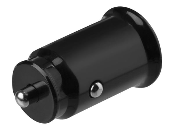DELTACO USB-CAR124 - Bilstrømadapter - 12 watt - 2.4 A - 2 utgangskontakter (USB) - svart