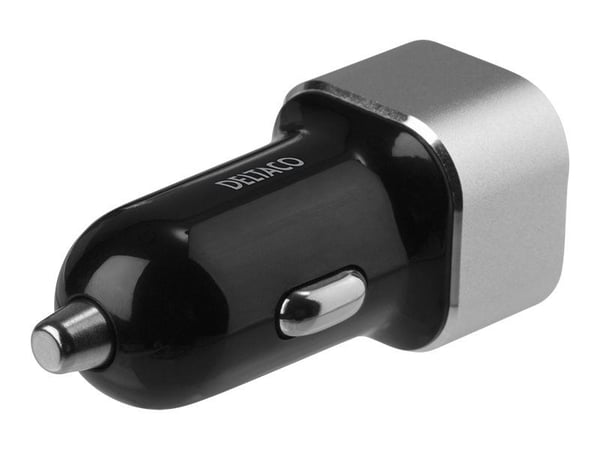 Deltaco USB-CAR126, Auto, Tupakansytytin, Musta, Hopea
