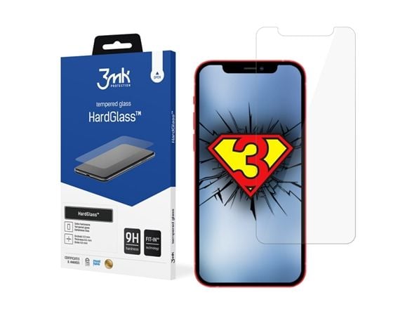 3MK HardGlass for iPhone 12/12 Pro, gjennomsiktig