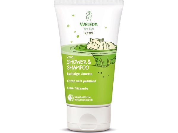 Weleda Kids 2in1 Shower & Shampoo, 150 ml, 2-i-1 schampo och duschkräm, För hemmabruk, Barn, Alla hår, Svart, Blond, Kastanjebrunt, Röd