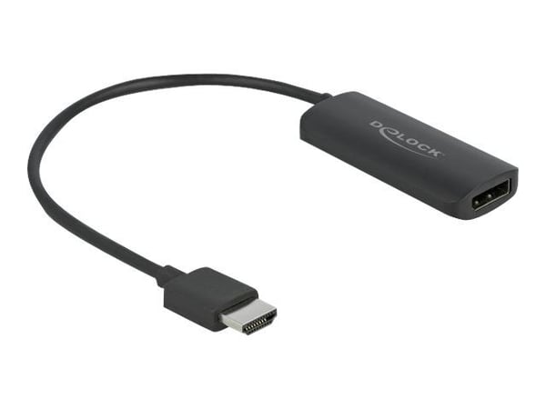 Delock - Video/audio-adapter - HDMI, Micro-USB type B (kun strøm) til DisplayPort hunn - 24 cm - svart - støtte for 4K 60 Hz (3840 x 2160), Lontium...