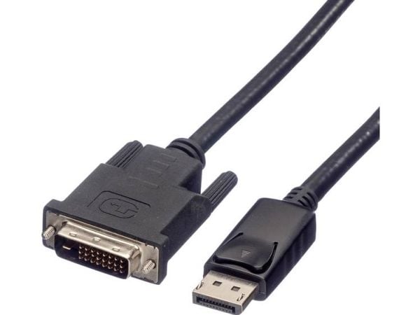 ROLINE 11.04.5771, 1 m, DisplayPort, DVI-D, Hankjønn, Hankjønn, Nickel
