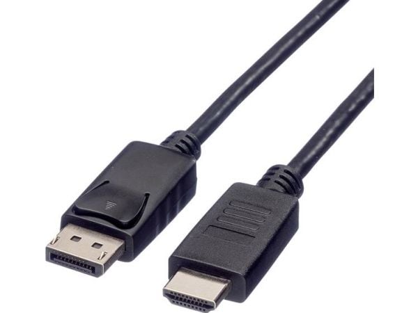 ROLINE 11.04.5780, 1 m, DisplayPort, pistoke, pistoke, suora liitäntä