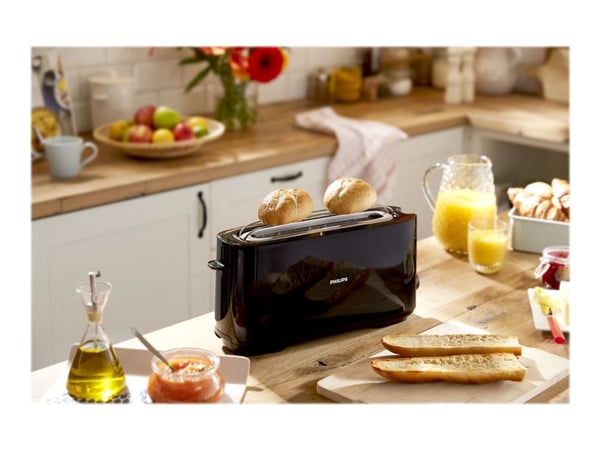 Philips HD2590/90 Grid Bread Daily Black, 1 spor ekstra lang knappoppvarmingsstativ (HD2590/90)