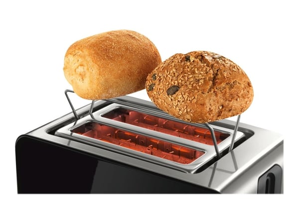 Bosch TAT7203 - Brødrister - 2 skive - 2 Spor - rustfritt stål / svart