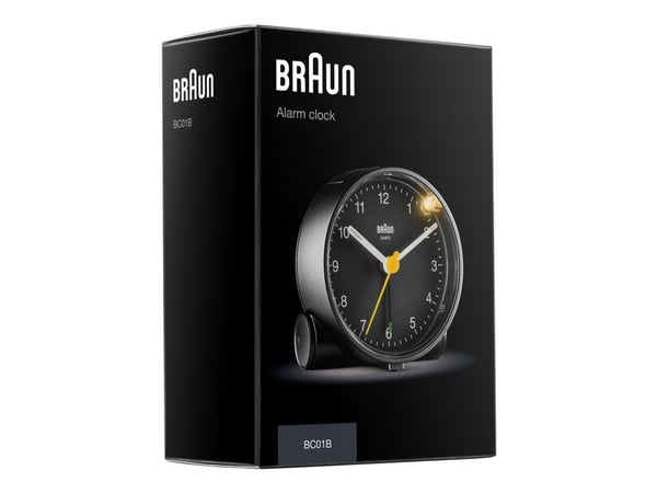 Braun BC01 - Alarmklokke - rund - kvarts - skrivebord - svart