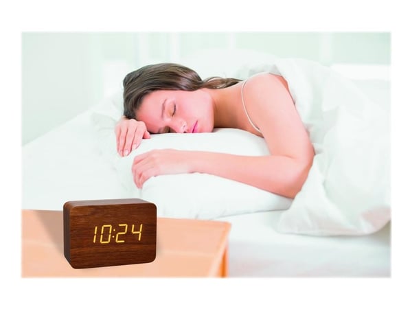 TFA CLOCCO - Väckarklocka - rektangulär - elektronisk - skrivbord - brun
